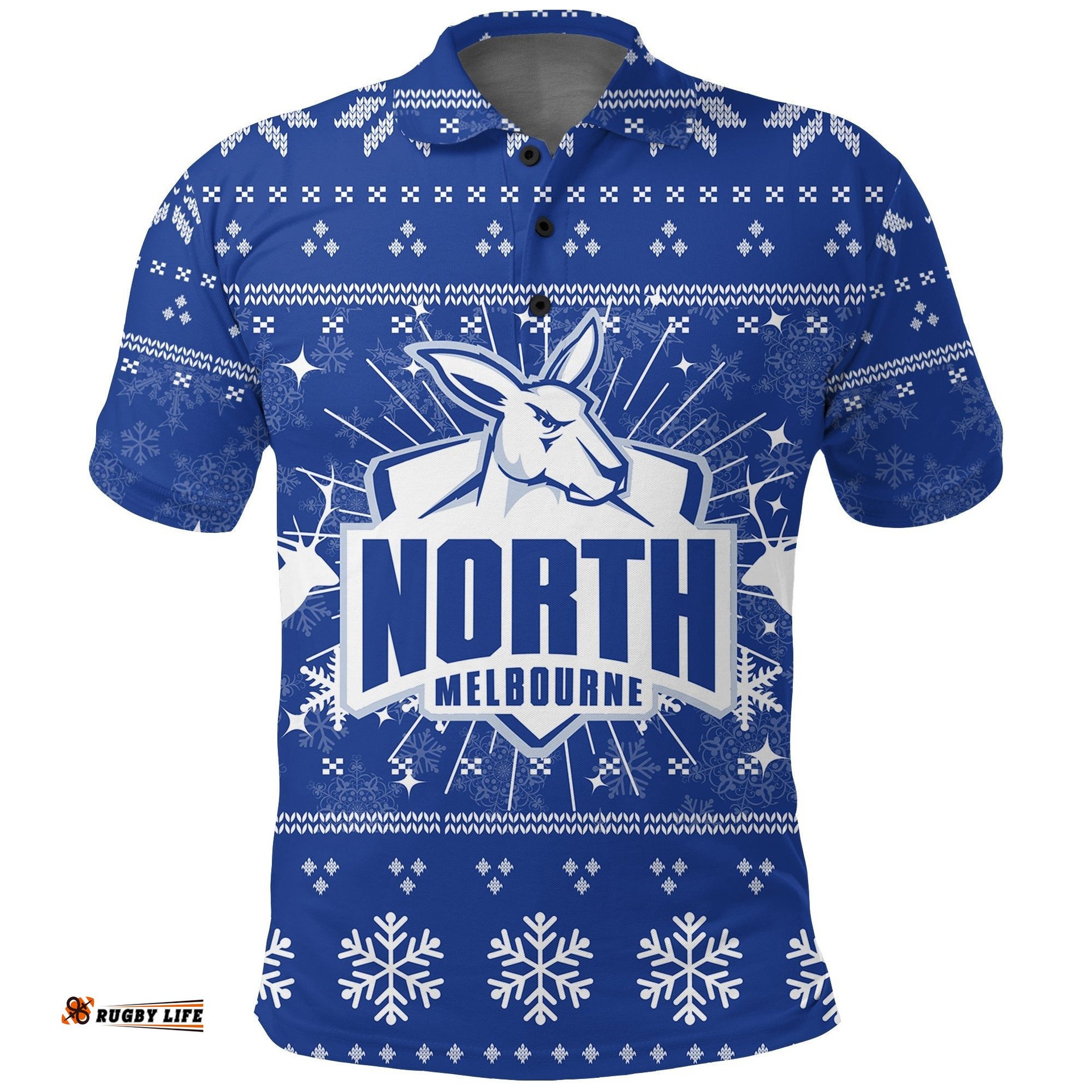North Melbourne Polo Shirt - Christmas Ugly Style -