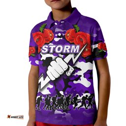Anzac Day Polo Shirt Storm Army Style