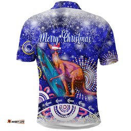 Australian Kangaroo Christmas Polo Shirt Original Style - Blue