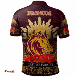 Broncos Rugby Polo Shirt - Custom Anzac Broncos Animals In Aboriginal Art Polo Shirt