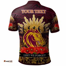 Broncos Rugby Polo Shirt - Custom Anzac Broncos Animals In Aboriginal Art Polo Shirt