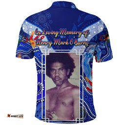 In Loving Memory of Henry Mark OBurns Polo Shirt Naidoc Heal Country! Heal Our Nation - Blue