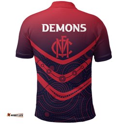 Melbourne Demons Polo Shirt - Aboriginal Dot Painting -