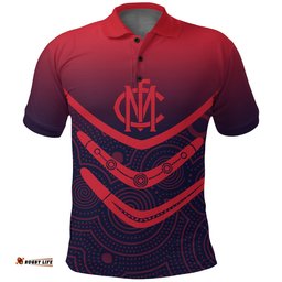 Melbourne Demons Polo Shirt - Aboriginal Dot Painting -