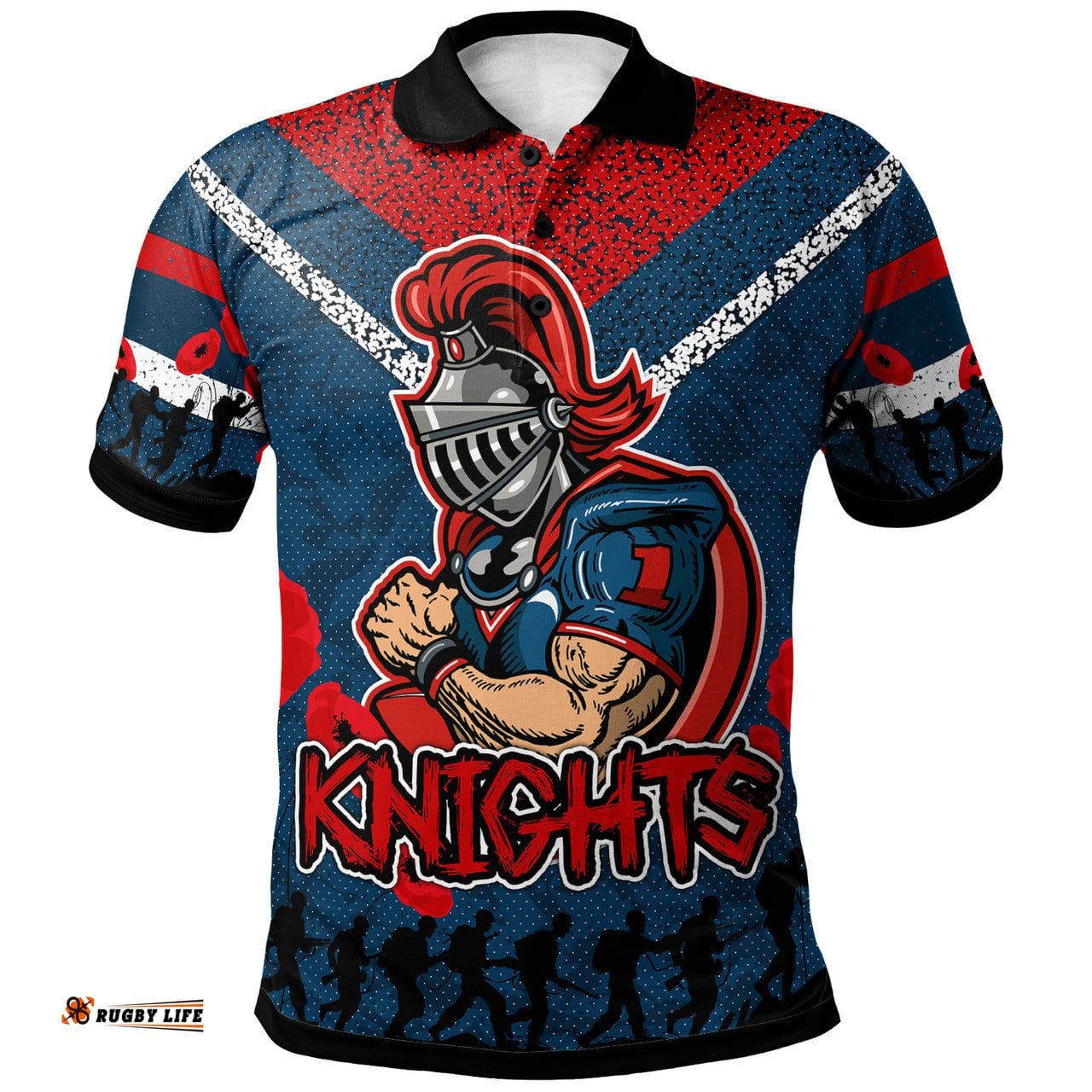 Knights Rugby Polo Shirt - Custom Anzac Day Knights RLT13