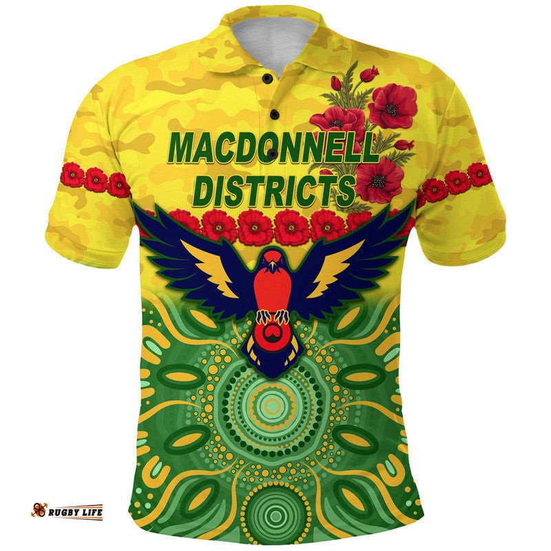 MacDonnell Districts ANZAC Polo Shirt Indigenous Vibes