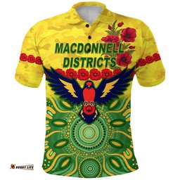 MacDonnell Districts ANZAC Polo Shirt Indigenous Vibes