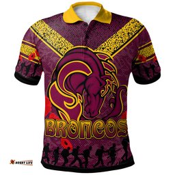 Broncos Rugby Polo Shirt - Custom Anzac Broncos Polo Shirt RLT13