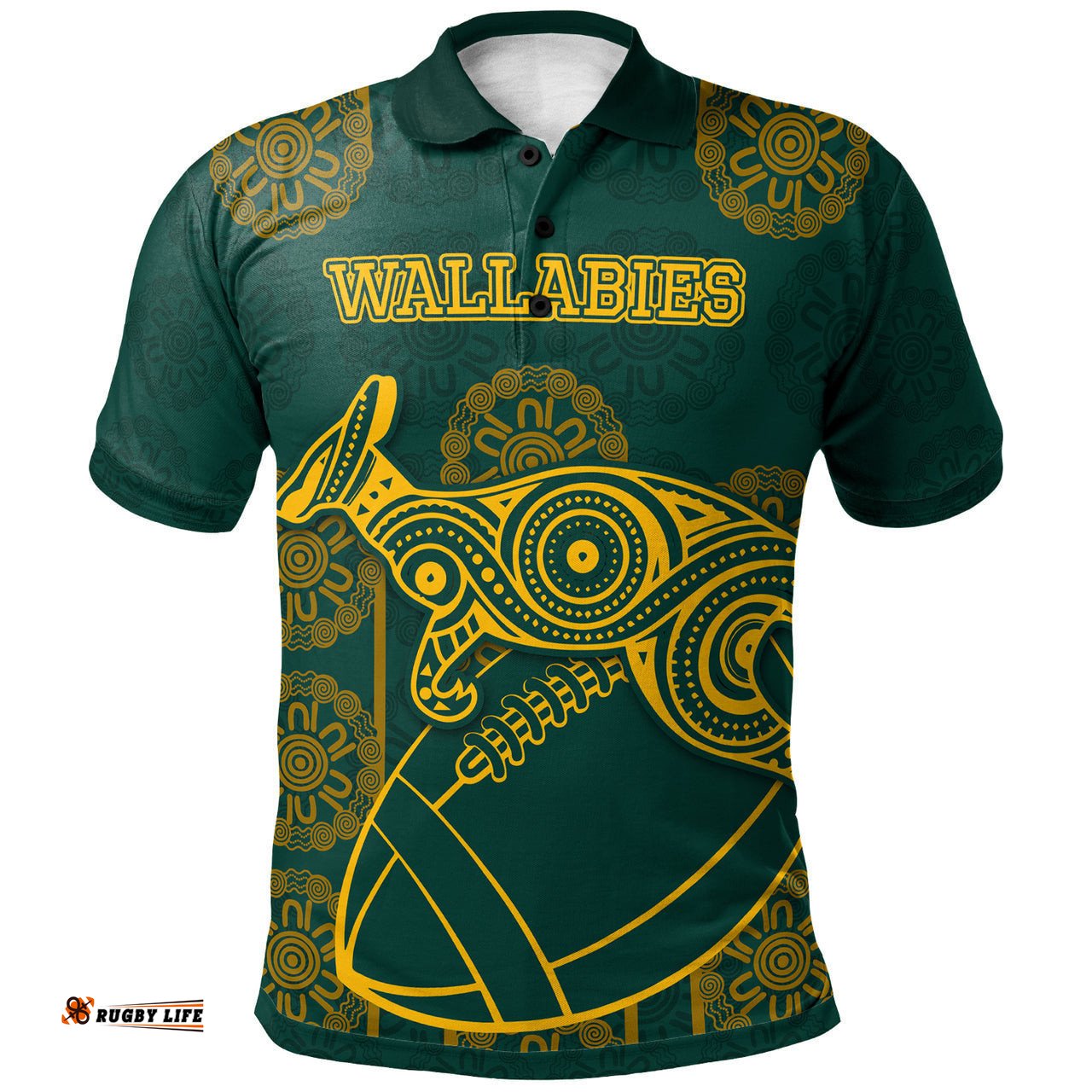Wallabies Rugby Polo Shirt - Custom Aboriginal Wallabies RLT13