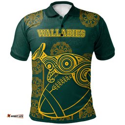 Wallabies Rugby Polo Shirt - Custom Aboriginal Wallabies RLT13