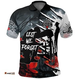 Vibe Hoodie Clothing - Spirit Anzac Day Soldier Polo Shirt