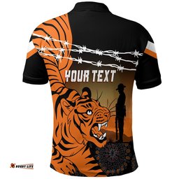 The Tigers Rugby Personalised Polo Shirt Anzac Day Lest We Forget