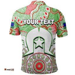 Custom Personalised Rabbitohs Torres Strait Islanders Mix Aboriginal Polo Shirt