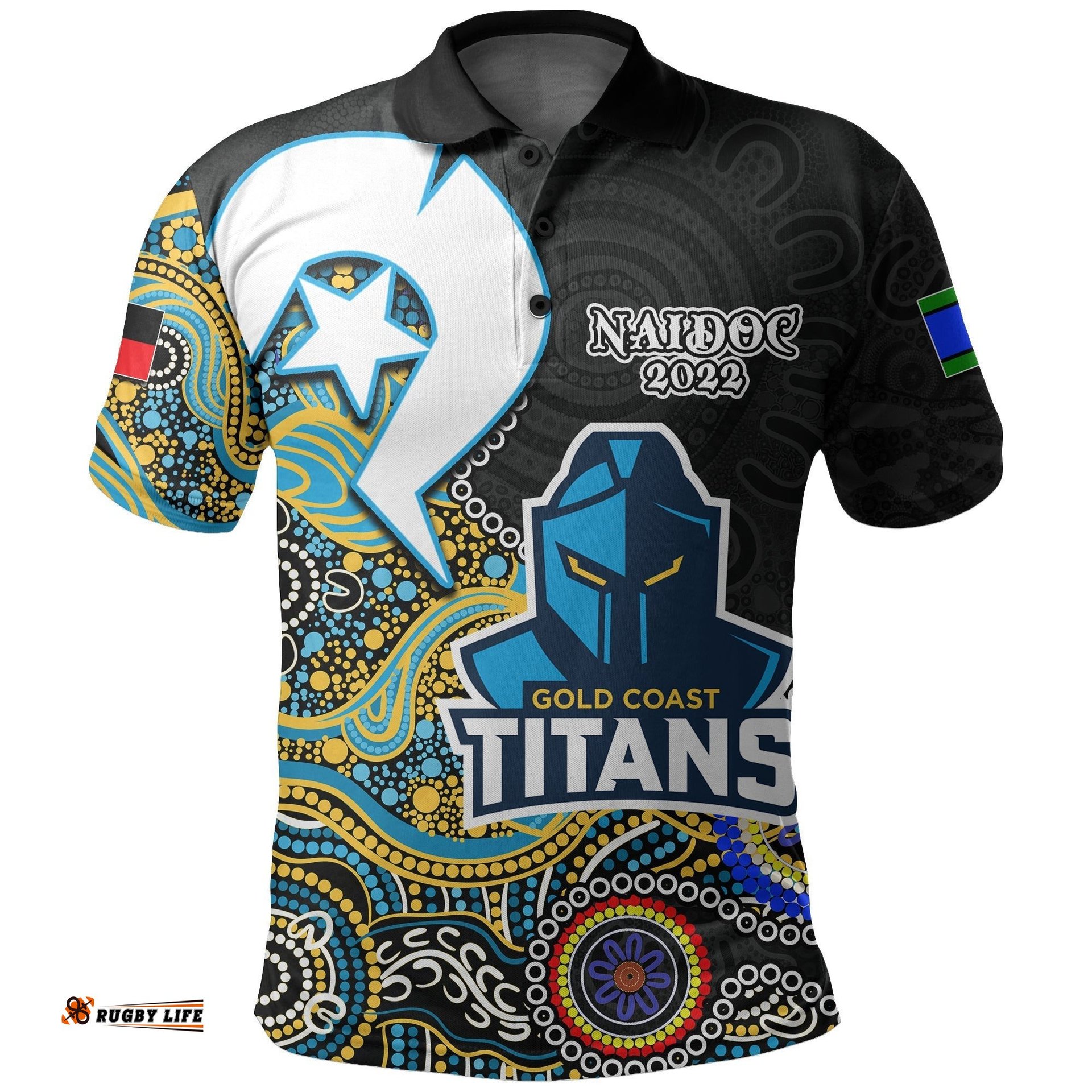 Titans Rugby Polo Shirt NAIDOC 2022 Patterns