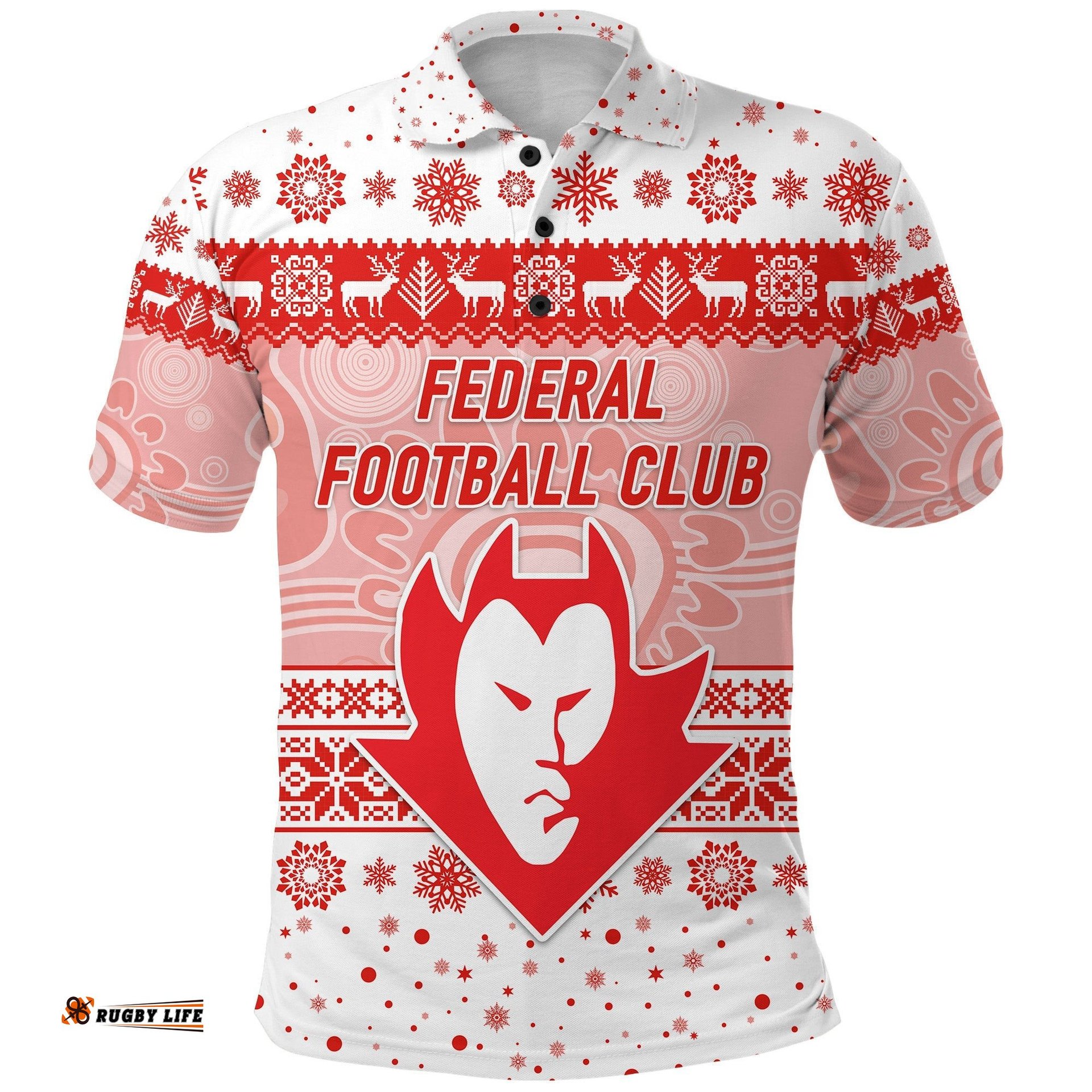 Custom Personalised Federal Football Club Polo Shirt Christmas Simple Style - White