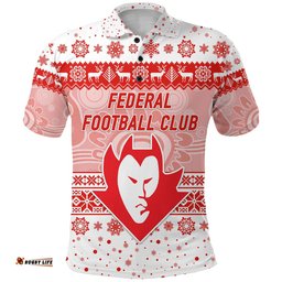 Custom Personalised Federal Football Club Polo Shirt Christmas Simple Style - White