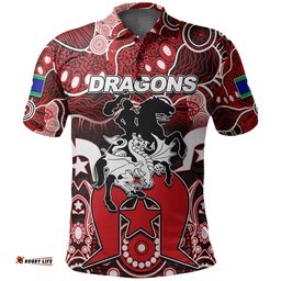 Custom Personalised Dragons Torres Strait Islanders Mix Aboriginal Polo Shirt