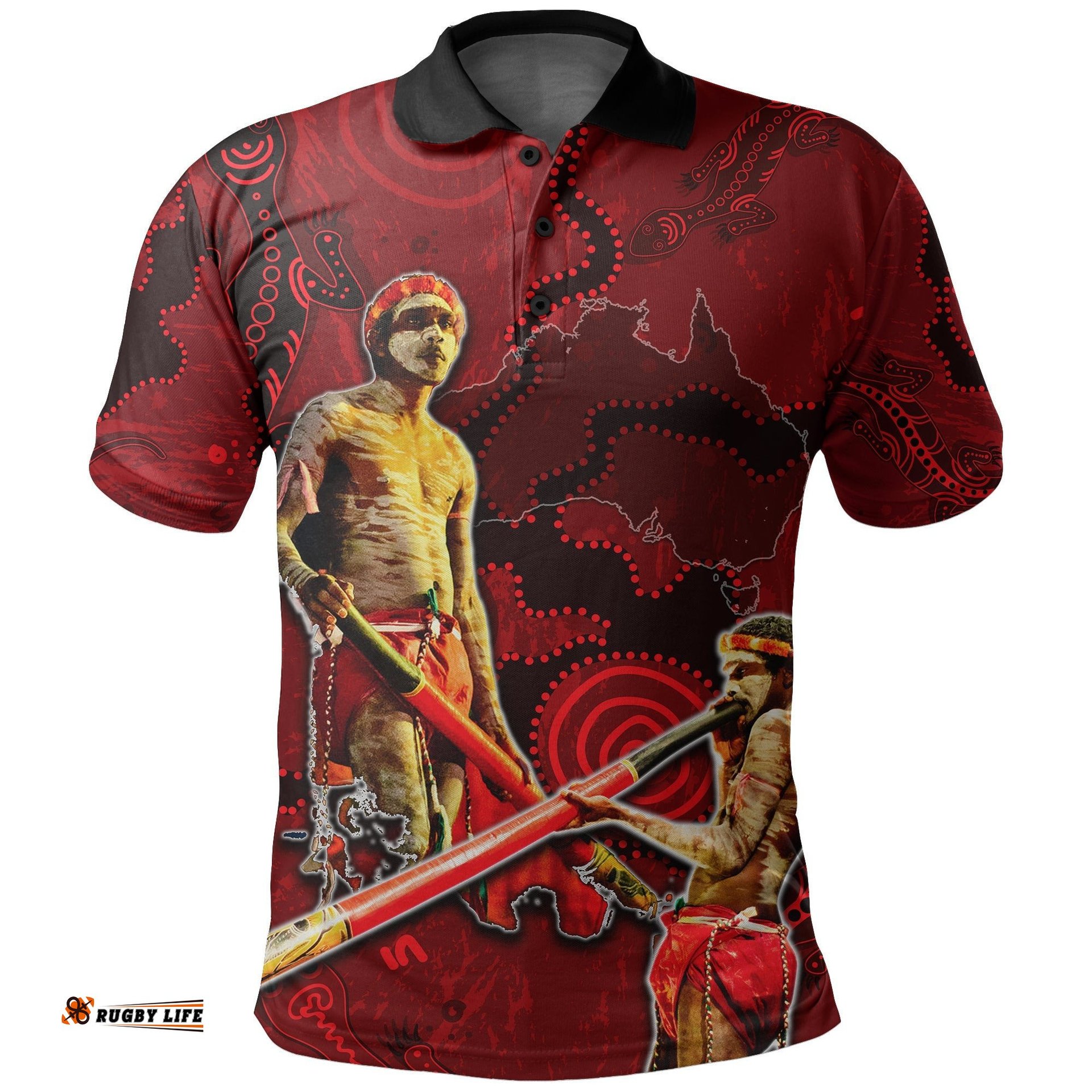 Custom Personalised Didgeridoo Polo Shirt Aboriginal