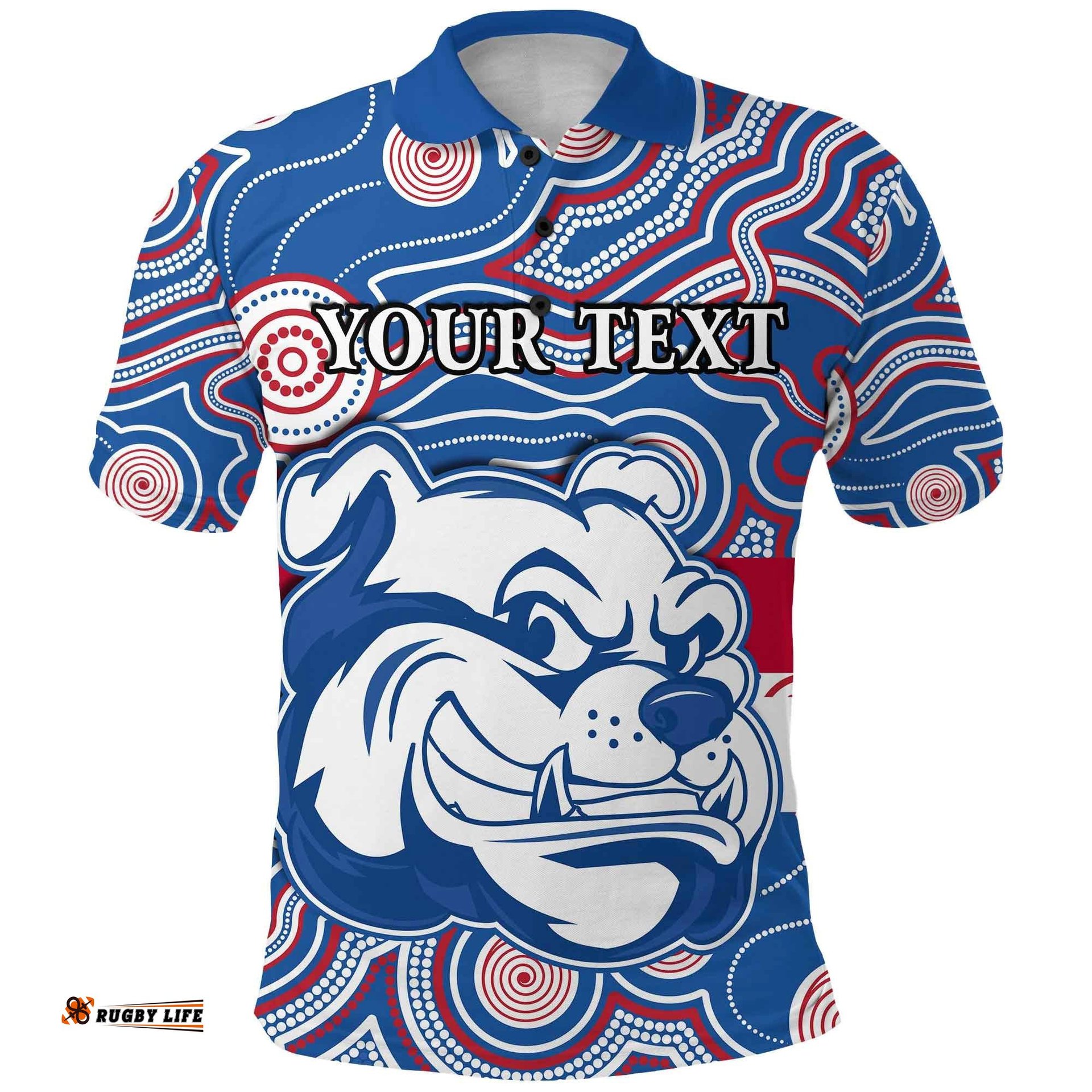 Custom Personalised Bulldogs Champion 2021 Polo Shirt Western Indigenous Always Proud