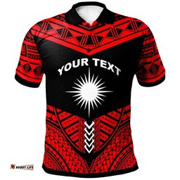 Marshall Island Custom Personalised Polo Shirt - Tribal Pattern Cool Style Red Color