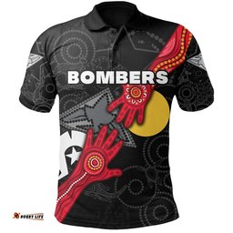 Custom Personalised Bombers Naidoc Week Polo Shirt Essendon Aboriginal