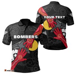 Custom Personalised Bombers Naidoc Week Polo Shirt Essendon Aboriginal