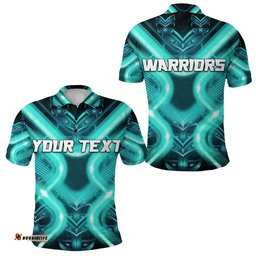 Custom Personalised New Zealand Warriors Rugby Polo Shirt Original Style - Turquoise