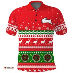 Custom Personalised Rabbitohs Polo Shirt South Sydney Christmas