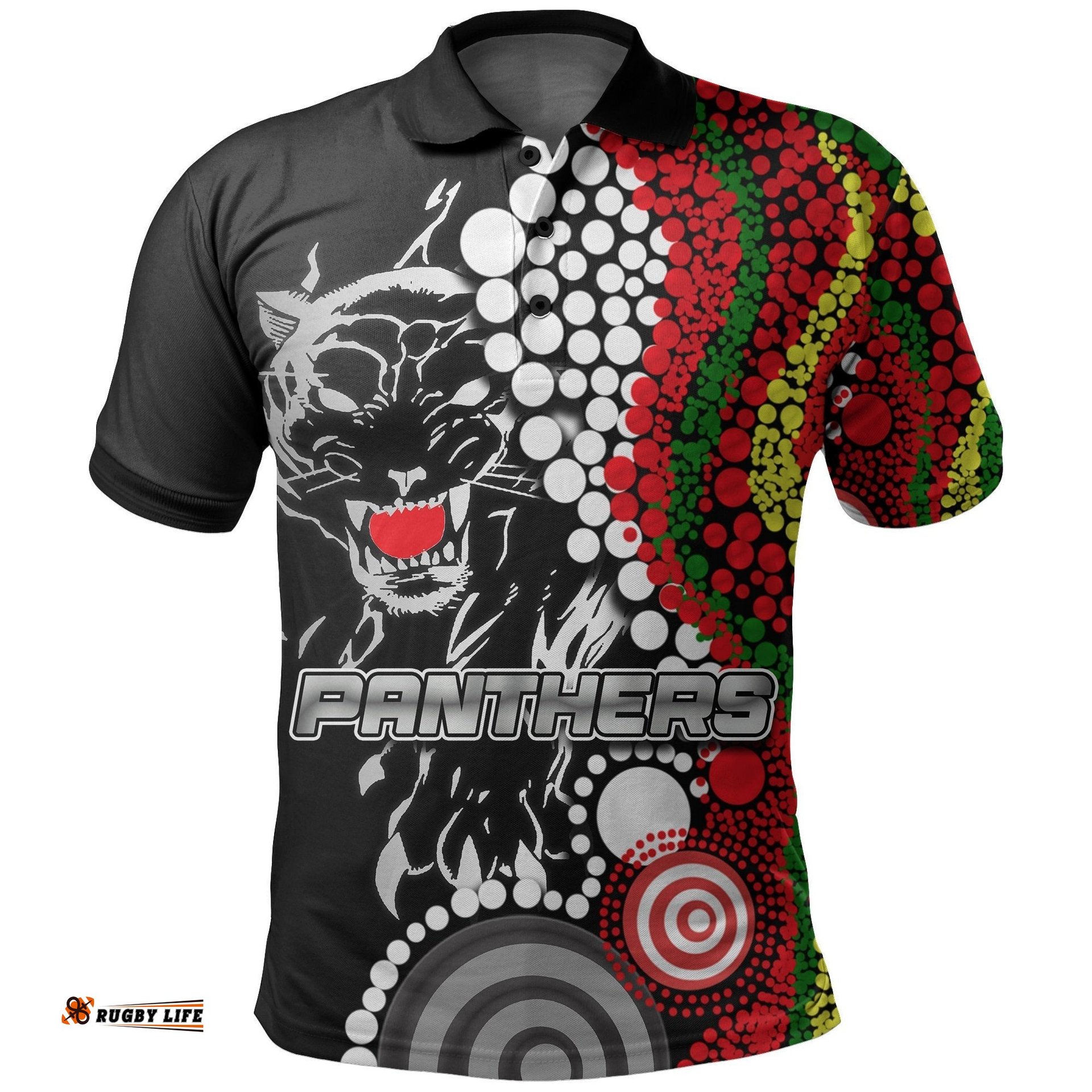 Penrith Panthers Polo Shirt Aboriginal Dots