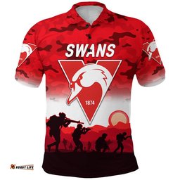 Custom Personalised Sydney Swans ANZAC Polo Shirt Simple Style