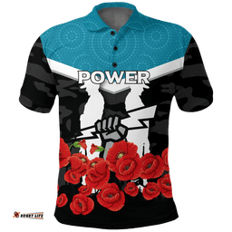 Port Adelaide Power Anzac Day Indigenous Art Polo Shirt -