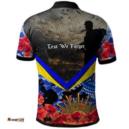 Cowboys Rugby Polo shirt - Aboriginal Anzac Day Cowboys with Poppy Flower Indigenous Polo Shirt