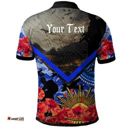 Bulldogs Rugby Polo Shirt - Custom Anzac Bulldogs with Remembrance Poppy Aboriginal Polo Shirt RLT13