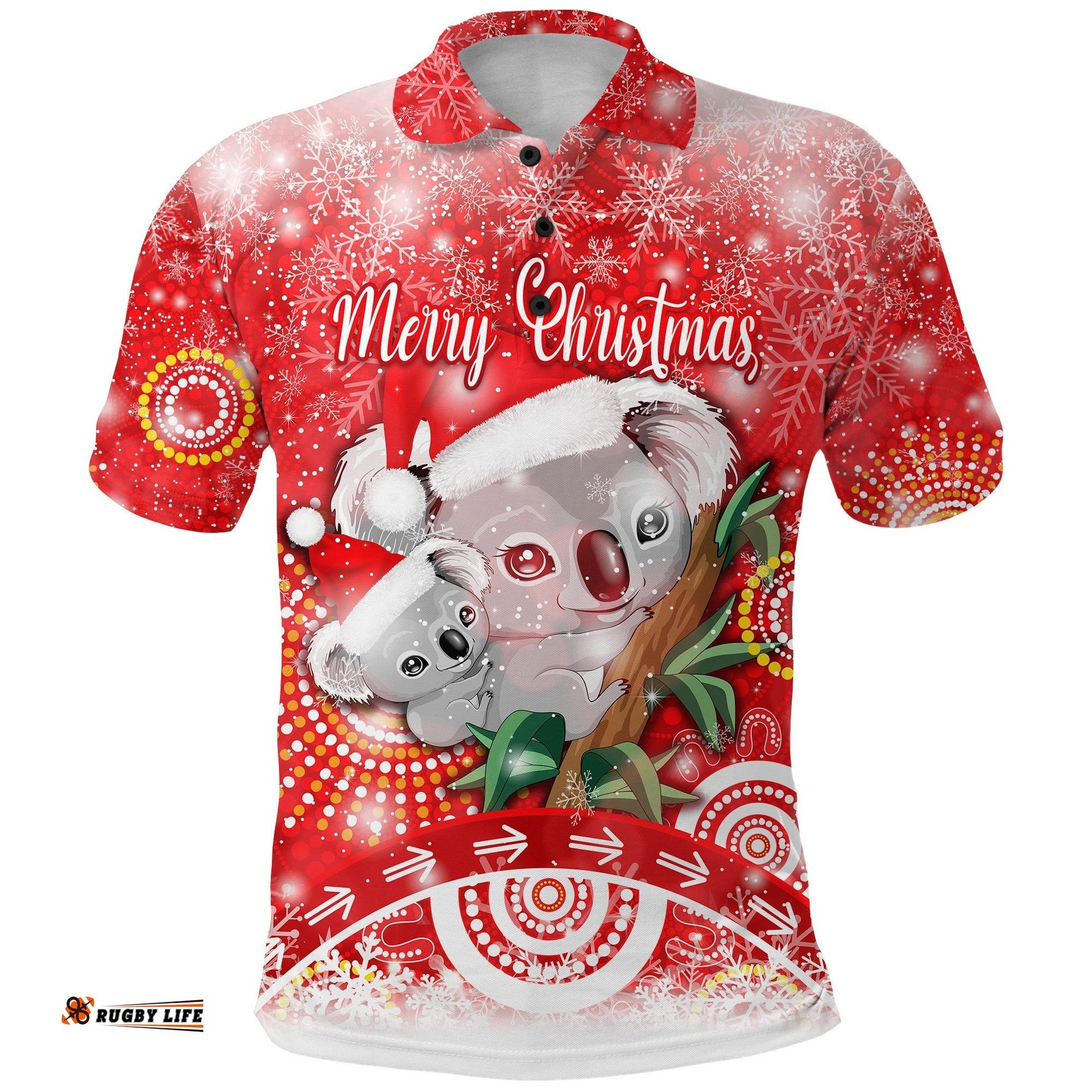 Custom Personalised Australia Koala Christmas Polo Shirt Original Style - Red