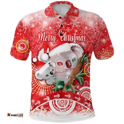 Custom Personalised Australia Koala Christmas Polo Shirt Original Style - Red