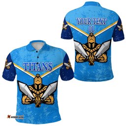 Custom Personalised Gold Coast Titans Polo Shirt 2021 Gladiator Original Style NO.1, Custom Text And Number