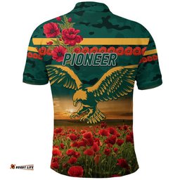 Pioneer Football Club ANZAC Polo Shirt Poppy Vibes