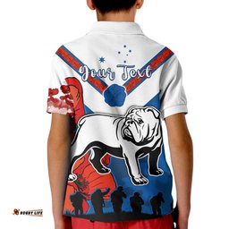 Custom Personalised Bulldogs Anzac Day Polo Shirt Poppy Lest We Forget