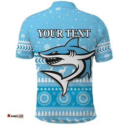 Custom Personalised Sharks Polo Shirt Christmas Cronulla Sutherland