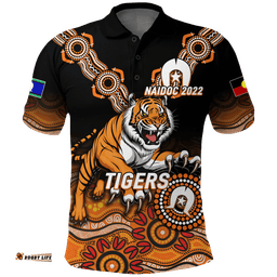 Custom Personalised Tigers Rugby NAIDOC 2022 Aboriginal Polo Shirt -