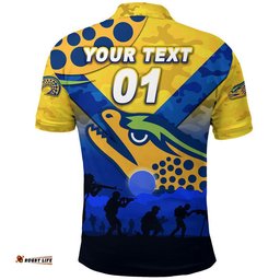 Custom Personalised Parramatta Eels ANZAC 2022 Polo Shirt Simple Style - Gold