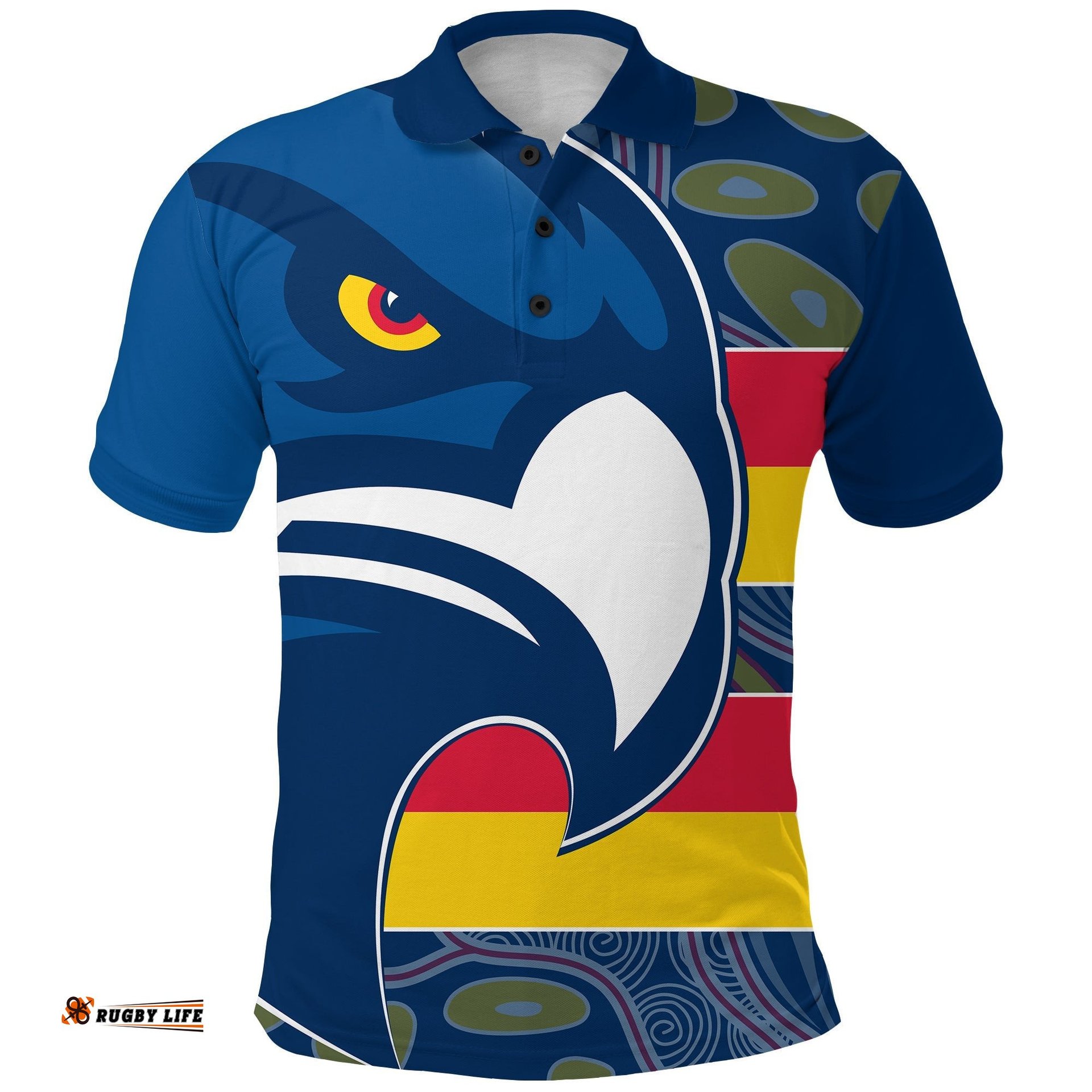 Crows Simple Polo Shirt Adelaide Mix Indigenous
