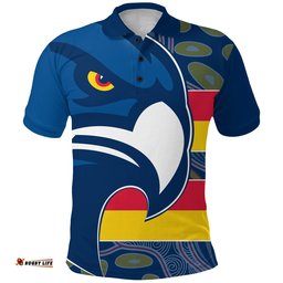 Crows Simple Polo Shirt Adelaide Mix Indigenous