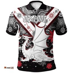 St. George Christmas Polo Shirt - Custom Christmas Indigenous Dragons Polo Shirt RLT13