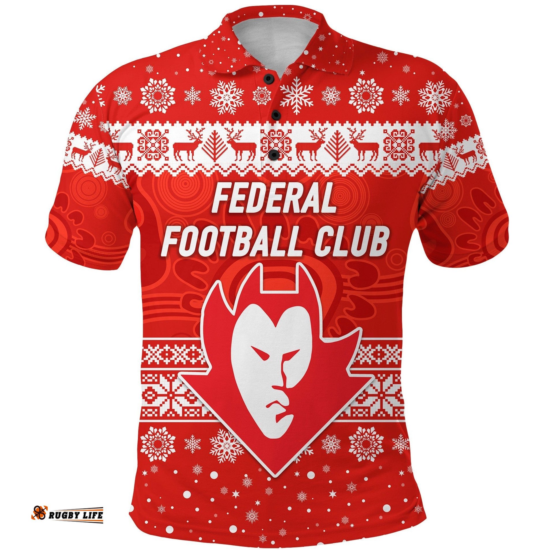 Custom Personalised Federal Football Club Polo Shirt Christmas Simple Style - Red
