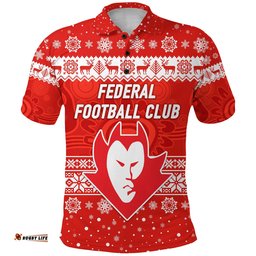 Custom Personalised Federal Football Club Polo Shirt Christmas Simple Style - Red