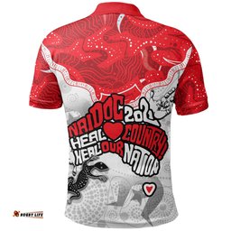 Naidoc St. George Illawarra Dragons Polo Shirt Tribal Style