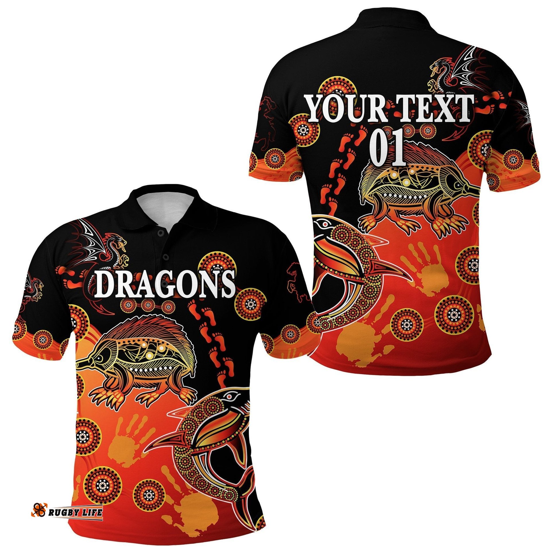 Custom Personalised St. George Dragons Polo Shirt Simple Indigenous Latest Version, Custom Text And Number