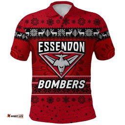 Essendon Bombers Polo Shirt Christmas Simple Style - Red
