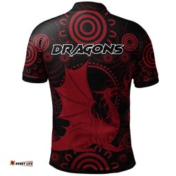 St. George Rugby Polo Shirt - Custom Indigenous Dragons Polo Shirt RLT13